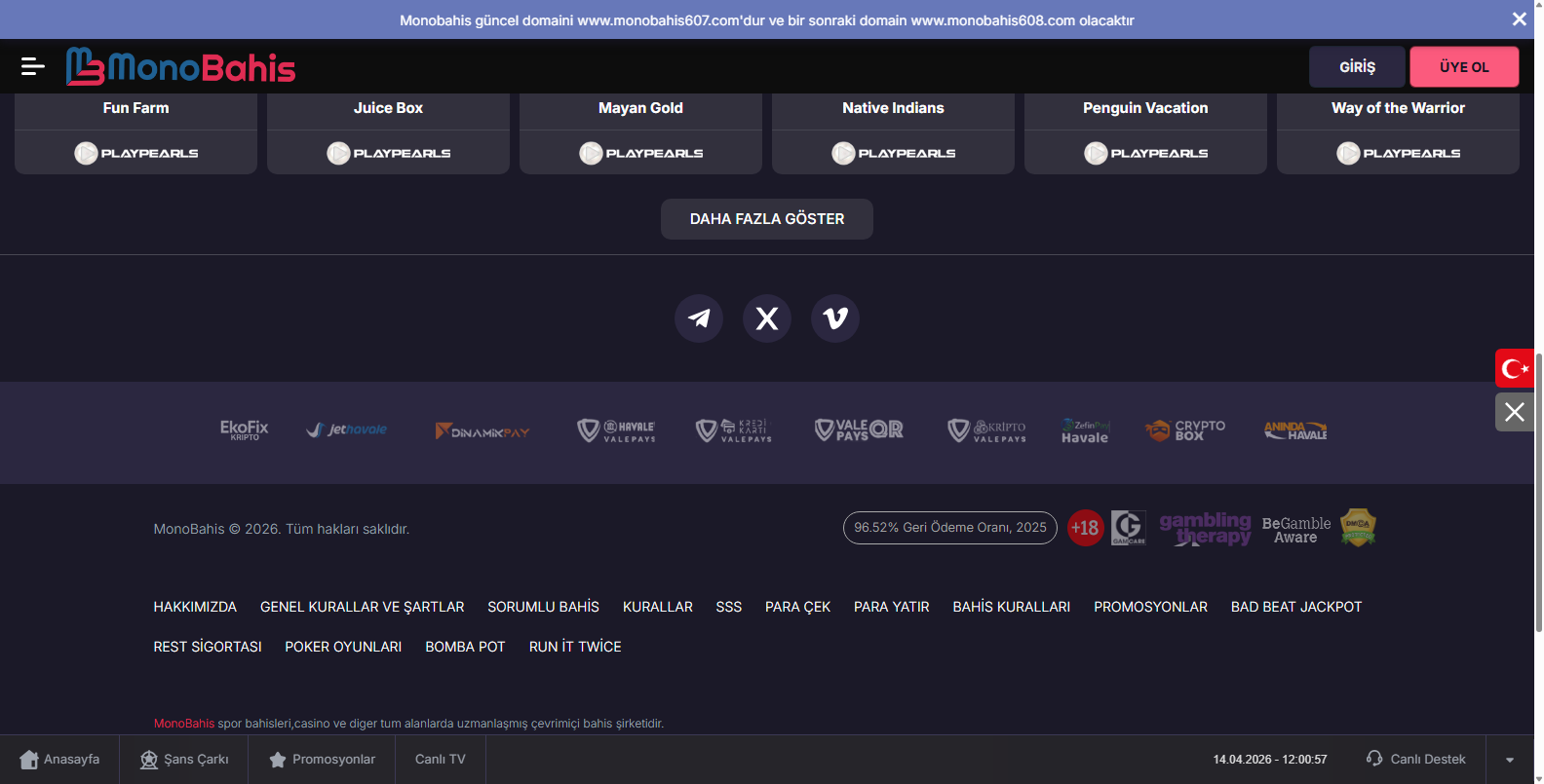 Monobahis Yüksek Limitli Oyunlar
